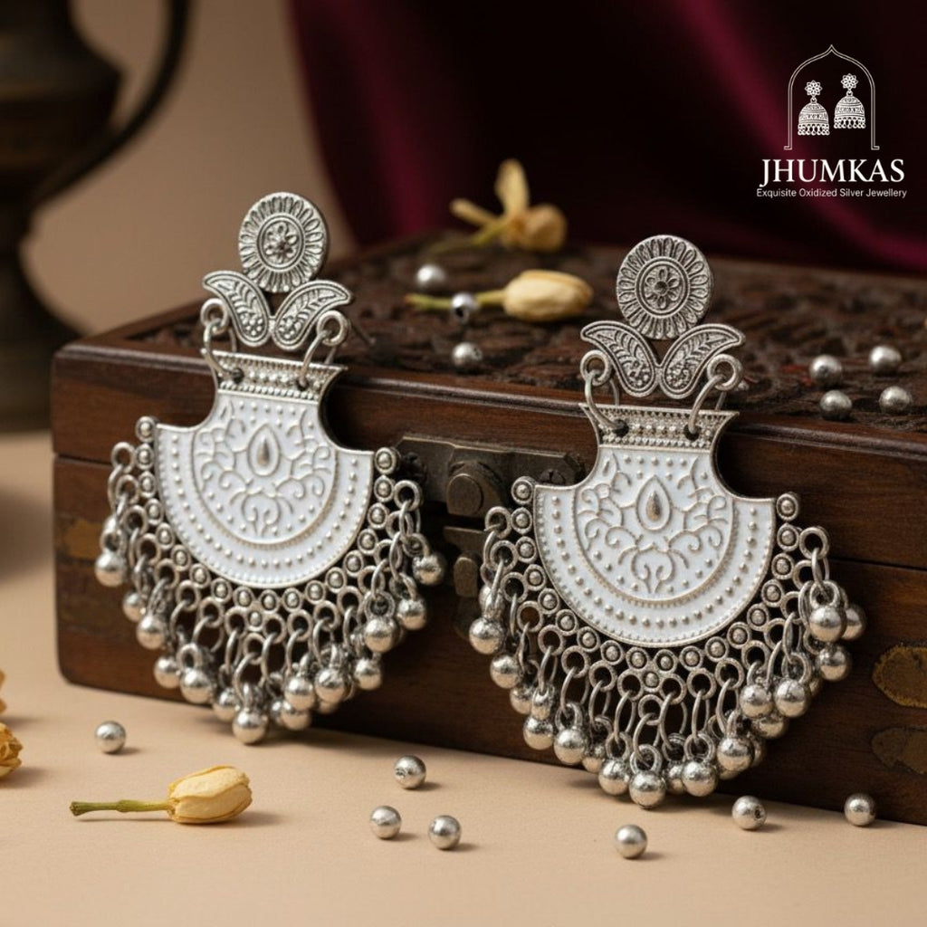 Ivory Empress Chandbali Jhumkas