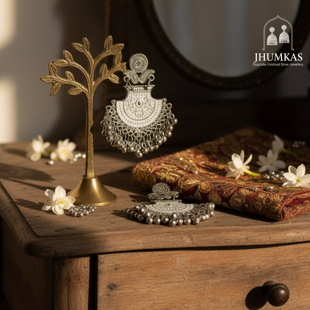 Ivory Empress Chandbali Jhumkas