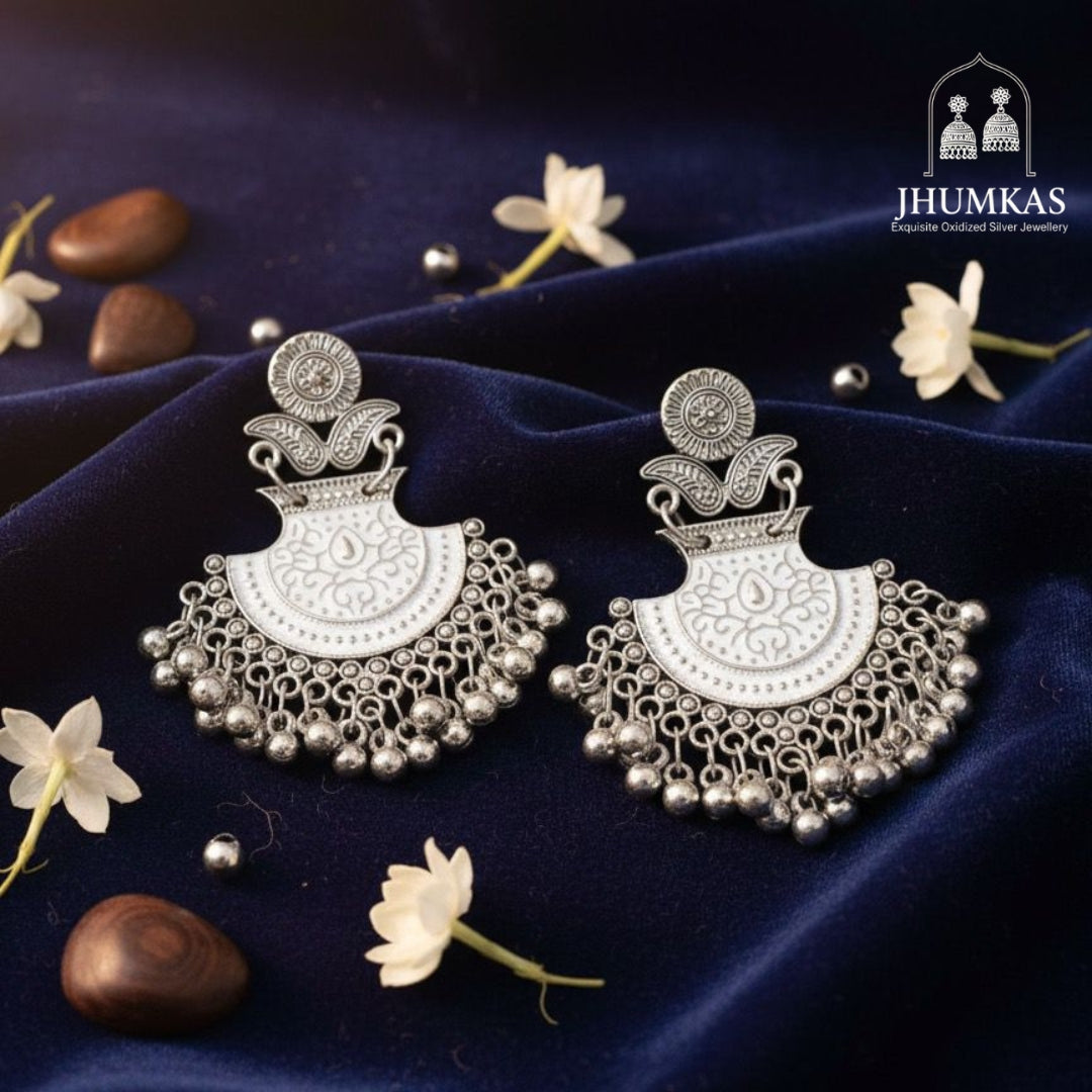 Ivory Empress Chandbali Jhumkas