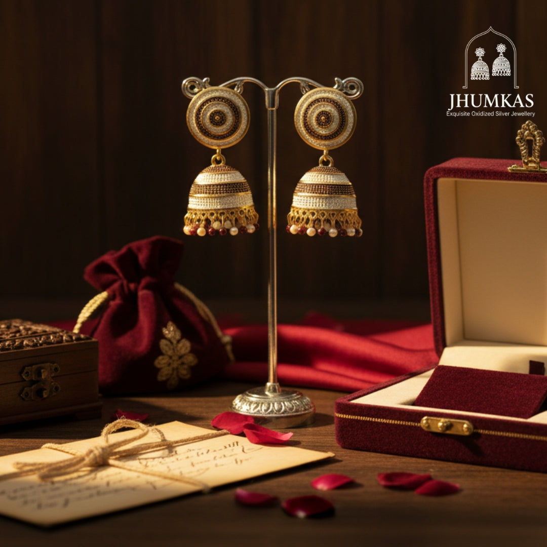 Gold 'Rajwadi' Jhumkas