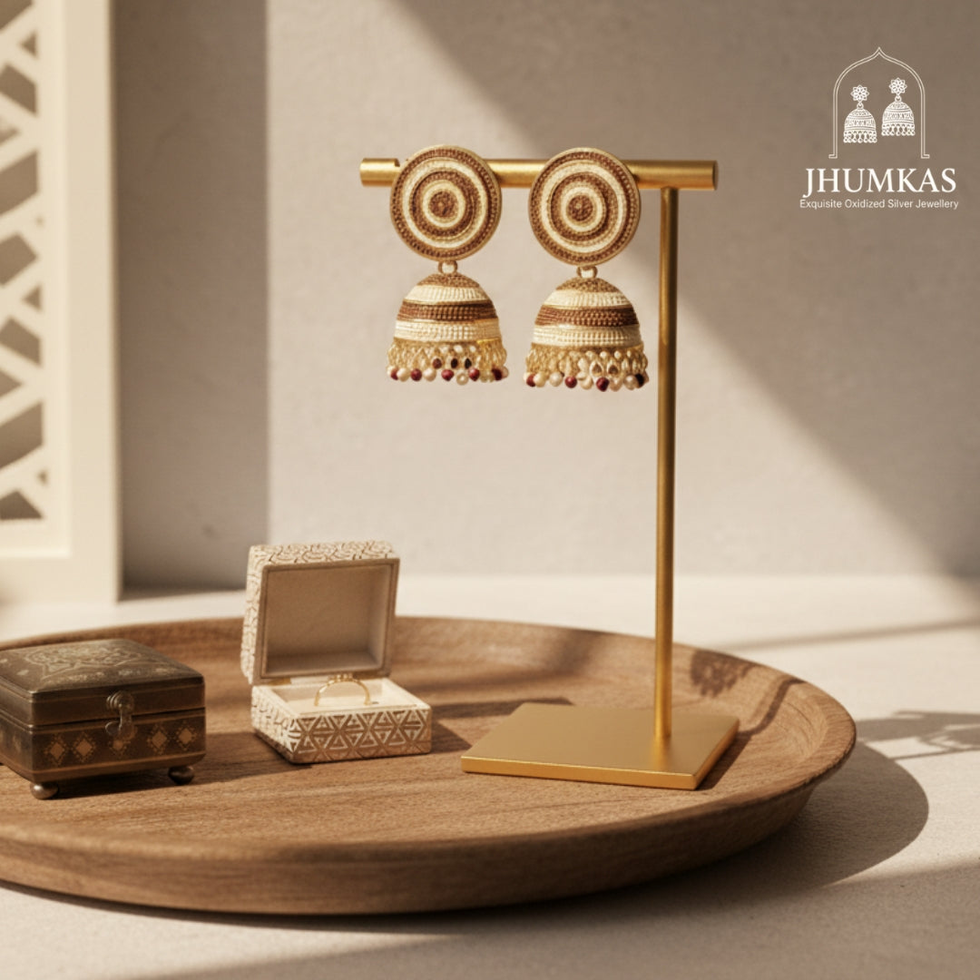 Gold 'Rajwadi' Jhumkas